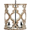 A&B Home Whitewashed Wood Chandelier Chandeliers