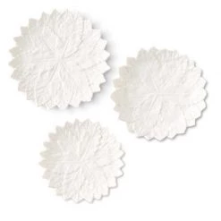 K&K Interiors Ceramic Leaf Plates, Set Of 3 (Various Colors) Kitchen Decor