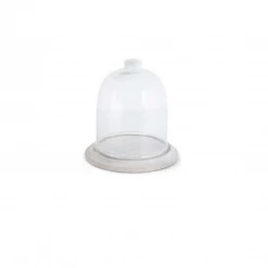 K&K Interiors Glass Cloche On Wood Base (Various Styles)