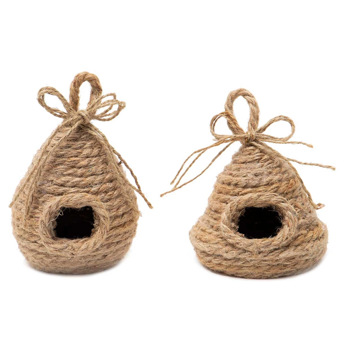 MeraVic Floral Stems Mini Jute Bee Hive (Various Styles) 1 MeraVic Floral Stems Mini Jute Bee Hive (Various Styles)