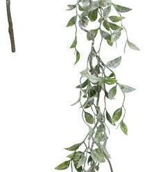 A&B Floral 42" Hanging Leaf Spray, Snowed Green Greenery