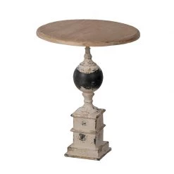 A&B Home Accent Furniture Distressed Pedestal Side Table