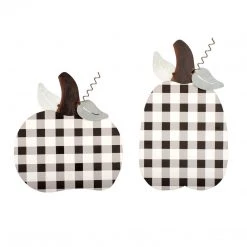 Round Top Collection Buffalo Check Pumpkins, Set Of 2