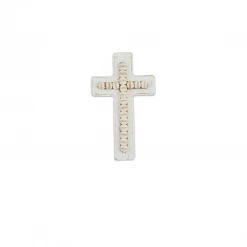 Mud Pie Home Accents White Beaded Cross