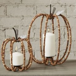 Mud Pie Home Accents Beaded Pumpkin Lantern (Various Sizes)