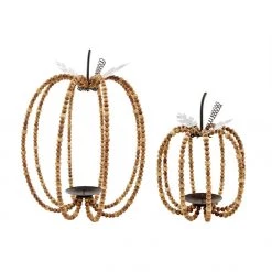 Mud Pie Home Accents Beaded Pumpkin Lantern (Various Sizes)