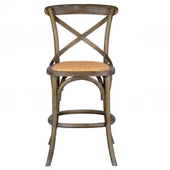 Forty West Designs Bennett Cross-Back Stool, Brown Wash Dining Chairs