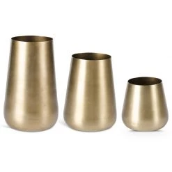 K&K Interiors Brushed Gold Vase (Various Sizes) Vases, Bottles, & Containers