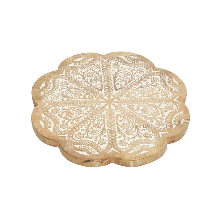 UMA Wooden Scalloped Lazy Susan Decorative Trays & Risers 1 UMA Wooden Scalloped Lazy Susan Decorative Trays & Risers