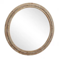 UMA Round Wooden Beaded Mirror Mirrors