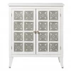 UMA White Wood And Metal Cabinet Accent Furniture