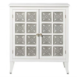 UMA White Wood And Metal Cabinet Accent Furniture