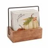 Mud Pie Pumpkin Wood Coasters In Wooden Display Box