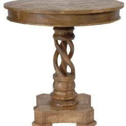 Crestview Accent Furniture Mango Wood Twist Accent Table (Various Finishes)
