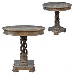 Crestview Accent Furniture Mango Wood Twist Accent Table (Various Finishes)