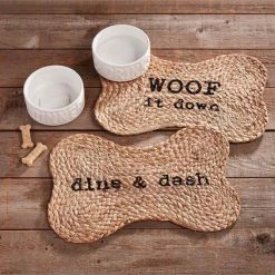 Mud Pie Dinner & Drinks Dog Bowl Set