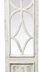 A&B Floral Weathered Wood And Mirror Door Panel Mirrors