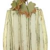 A&B Floral Wood Pumpkin, White Fall Home Decor