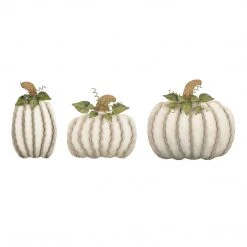 Round Top Collection Fall Home Decor Classic White Pumpkin (Various Sizes)