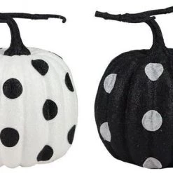 A&B Floral Fall Home Decor Glittered Polka Dot Pumpkin (Various Styles)