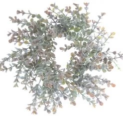 American Best Floral Arrangements 3.5" Eucalyptus Candle Ring, Brown Green