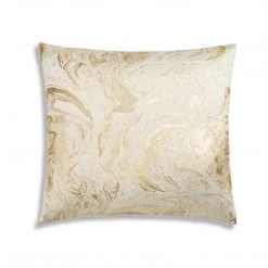 Cloud 9 Design Fawn Gold And Crème Marble Pillow