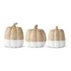 K&K Interiors Fall Home Decor Tan & White Resin Carved Pumpkin (Various Sizes)
