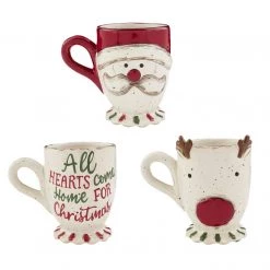 Mud Pie Farm Pedestal Christmas Mug (Various Styles)