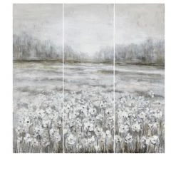 Crestview Paintings & Prints Field Of Flowers Canvas Paintings, Set Of 3 Panels