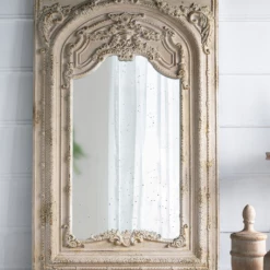 A&B Home Ornate Carved Floor Mirror