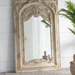 A&B Home Ornate Carved Floor Mirror