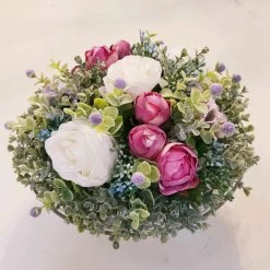 Diane 14" Floral Orb With White Roses & Hydrangea