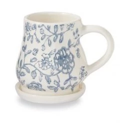 Mud Pie Floral Stamped Mug Set (Various Styles)
