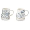 Mud Pie Floral Stamped Mug Set (Various Styles)