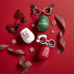 Mud Pie Christmas Glass & Specs Set (Various Styles)