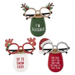 Mud Pie Christmas Glass & Specs Set (Various Styles)