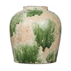 A&B Home Home Accents Green And Tan Vase