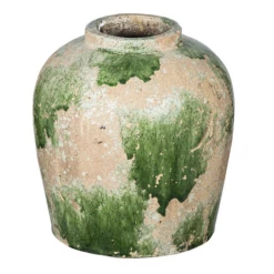 A&B Home Home Accents Green And Tan Vase