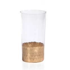 Zodax Fez Cut Glass Highball With Gold Leaf