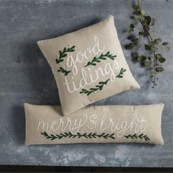 Mud Pie Holiday White Berry Pillow (Various Styles) Pillows