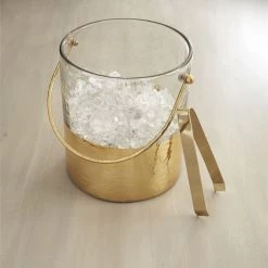 Mud Pie Kitchen Decor Gold Ice Bucket Set