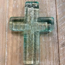 Mud Pie Home Accents Cross Glass Ornament Sitter
