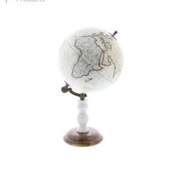 UMA Home Accents White Marble And Metal Globe