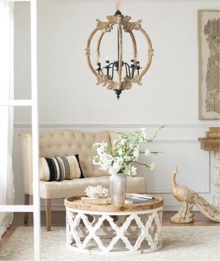 A&B Home White & Natural Wood Coffee Table 1 A&B Home White & Natural Wood Coffee Table