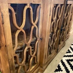 Global Imports Hallie Glass Wavy Breakfront (Natural) Consoles, Breakfronts, & Sideboards