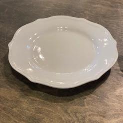 The Mint Julep Kitchen Decor Scalloped White Dinner Plate