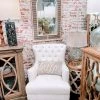 Forty West Designs Accent Chairs Tufted Wing Chair, Ivory