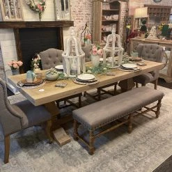 Global Imports Dining Chairs Calloway Linen Upholstered Bench (Various Colors)