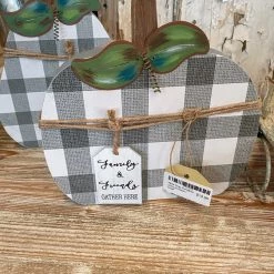 Round Top Collection White Gray Pumpkin (Various Sizes)