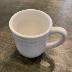 The Mint Julep Scalloped Mug, White